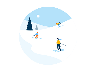 January illustration january product illustration ski skiing slope vector winter