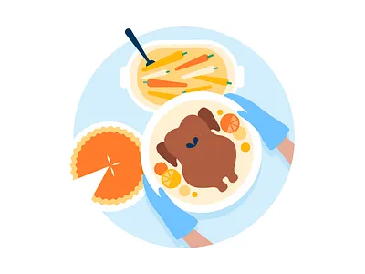 November birds eye illustration november product illustration table thanksgiving turkey