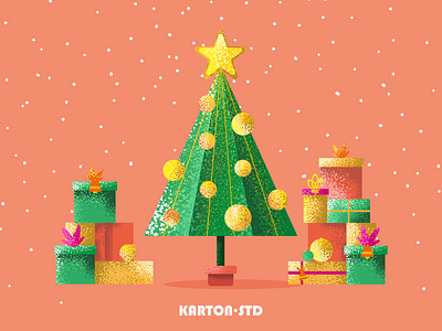 Flat Design Christmas tree Character adobe art brushes cartoon character character design christmas tree design draw drawing flat flat design illo illustration illustrator new year texture vector vector art