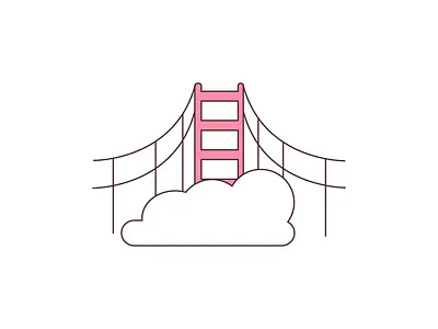 Instagram Highlight Cover #3 golden gate bridge illustration pink san francisco vector