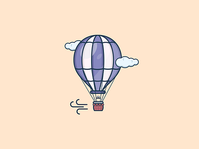 Hot Air Balloon air balloon art balloon balloons clouds flat illustration graphic art graphic design hot air ballon icon icon artwork illustration illustration art logo minimal ui vector vintage