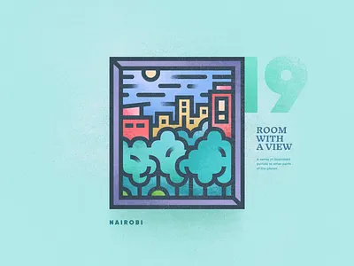 Room With A View - 19 2d brutalism flat illustration landscape linear portal room texture vector view window