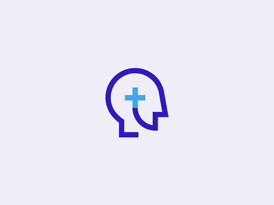 Wild health logo concept blue brain dark blue head health health care health center logo monogram