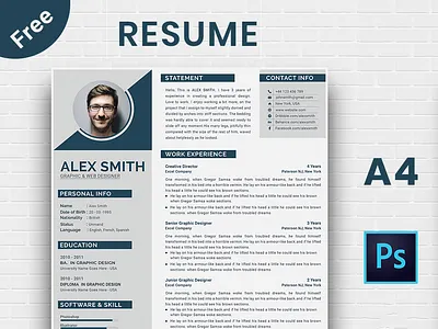 Free Resume Template a4 cerative resume clean clean resume cover letter curriculum vitae cv design free cv free resume job cv minimal minimal resume modern modern cv modern resume professional resume resume resume builder resume design