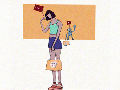 Shop Bot art bot illustration robot shop shopping