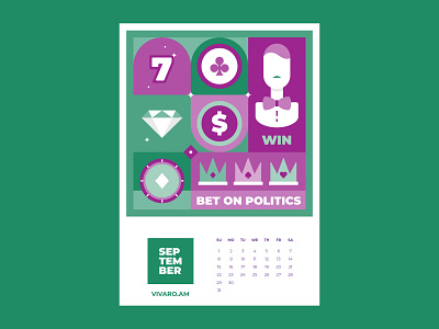 Calendar for Vivaro | September art direction artwork betonpolitics betting calendar calendar 2019 calendar design casino design flat design graphicdesign illustration vector vector artwork