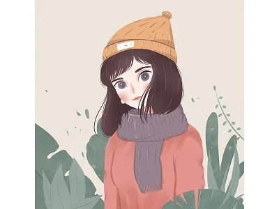 新年新气象，画一幅小清新！ design dribbble girl illustration ui