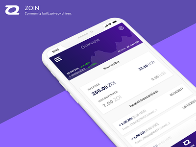 [2017] Zoin mobile app - UI & UX design cryptocurrency ui design ux design wallet