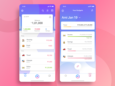 Budget Planner budget design ios iphone x ui ux