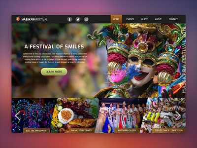 Masskara Festival bacolod itsmorefuninthephilippines masskara negrosoccidental philippines ui design ux design web design webpage website