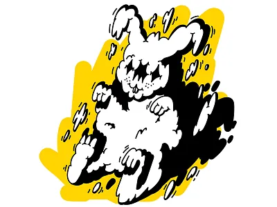 Ghost Bunny bubble bunny cloud creepy design digital dope easter easter bunny ghost graffiti illustration mural shadow smoke snow street art vector weird yellow