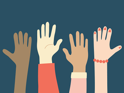 Hands Up color design graphic design illustration vector volunteers