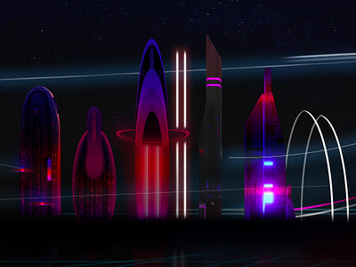 Future city background image citylight fanart future illustration night photoshop utopia