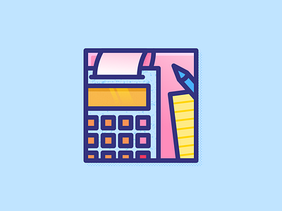 006 Calculator calculator dailychallenge flat illustration illustrator maths miguelcm office paper