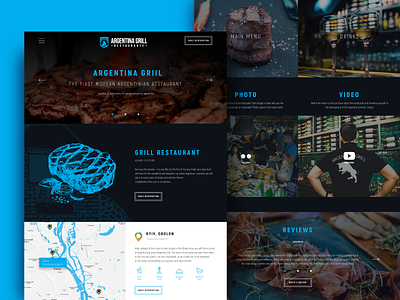 Argentina Grill site design illustration interaction landing landing page restaurant typogaphy ui