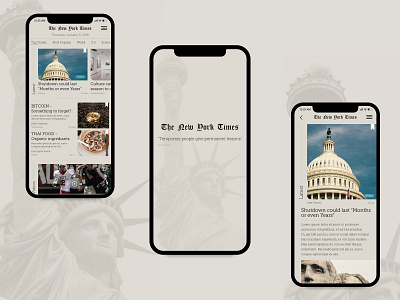 The New York Times app concept app app concept application concept design interface interface design mobile news app ui ux