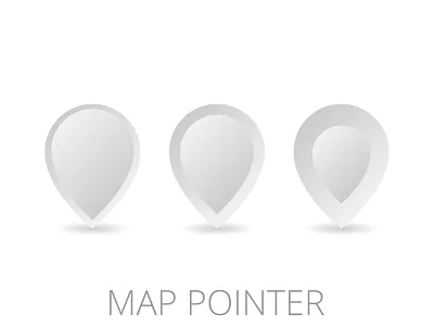 Set of three map pointers on white isolated background design icon illustration map map pointer mark marker pin pointer tag vector