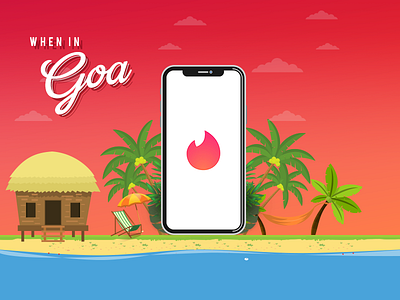 Tinder - Goa adobe illustrator design dribbble flat illustration vector