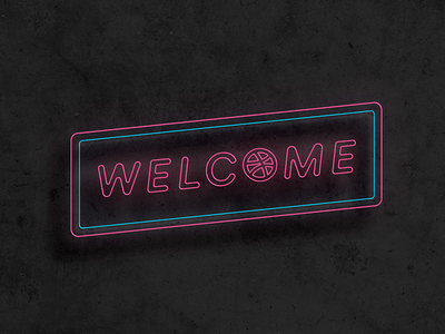 👋🏼Welcome! design illustration neon sign