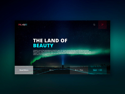 Iceland. The Land of Beauty design flat ui ux web website