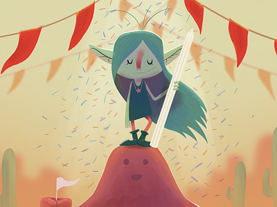 Goblin Winner children book illustration goblin illustration