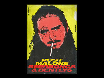 Posty album art design grunge illustration music post malone poster rap type art type daily type poster typography vector