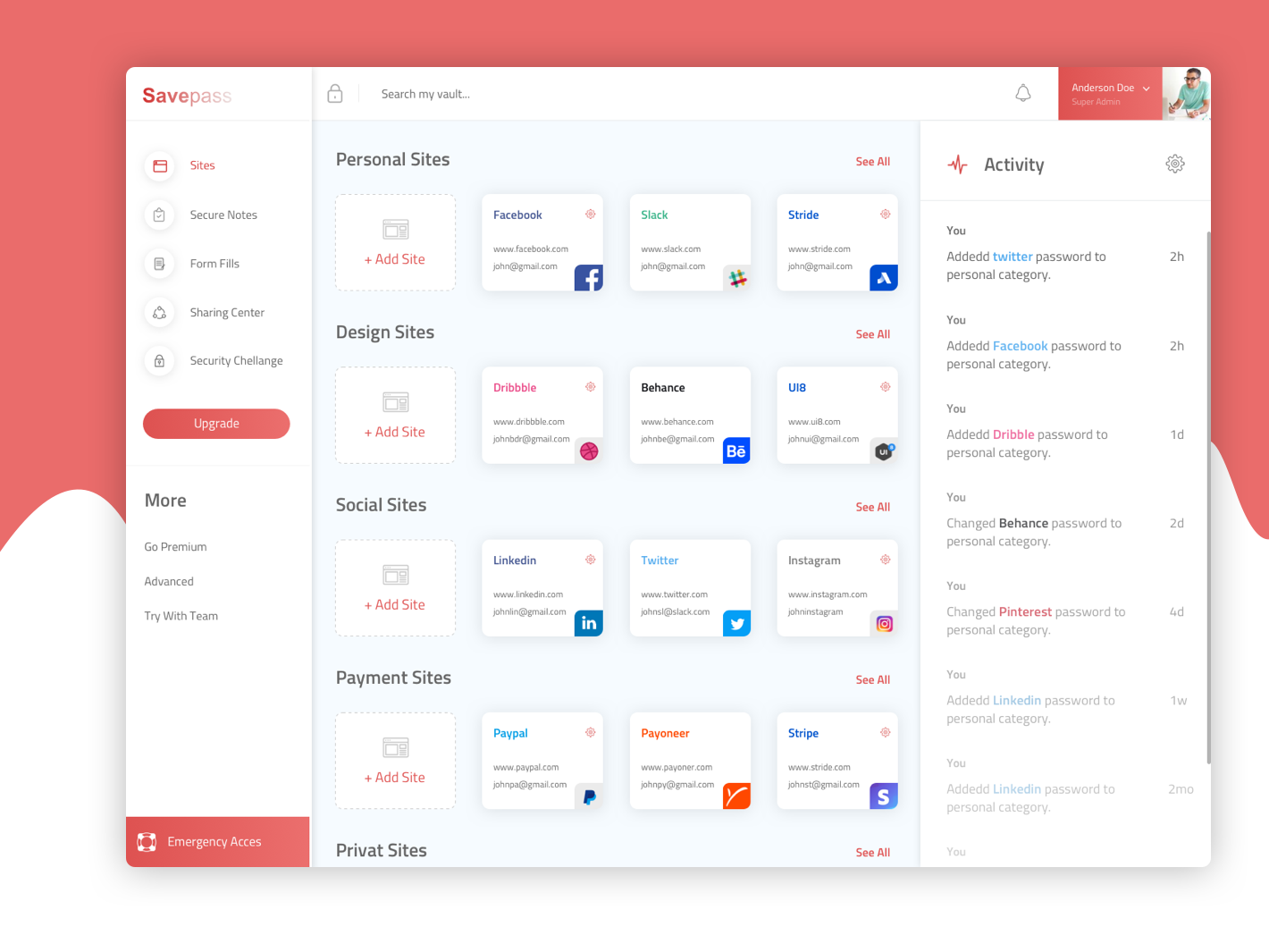 Example of Freebie LastPass Design Concept