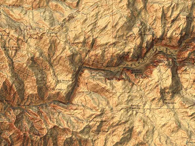 Yosemite Valley Closeup cartography design maps