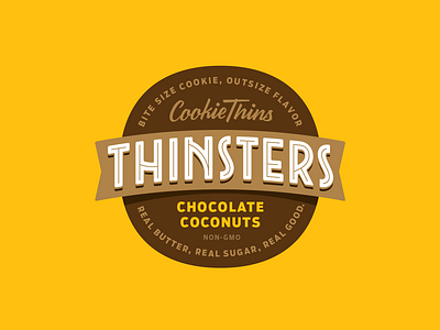 Thinsters cookies gold lunchbox karl hebert lockup logo type