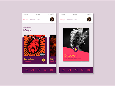 Heavy metal music App app branding design music app ui ux