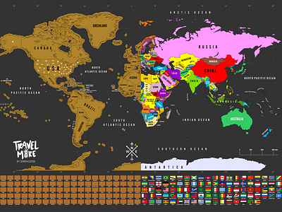 Deluxe World Scratch Map adventure branding cartography design map design scratch map travel vector world world map