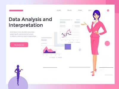 Business lady analysis business lady characters creativity illustration insurance mortgage people