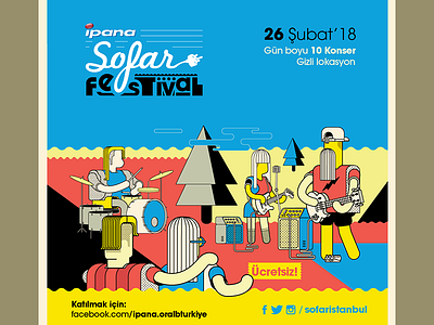 sofar festival 2018 artwork branding burak beceren character design design drawing graphic graphic design illustration logo poster typography vector