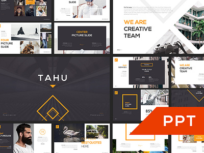 TAHU - Free PowerPoint Template branding clean creative design free product freebies hipster keynote lookbook photography powerpoint presentation presentation template shape simplicity ui ux