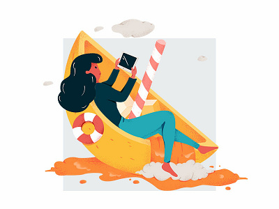 orange juice girl orange relax study