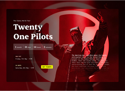 Music Event Tickets / Web Design design desktop event music tickets twenty one pilots ui