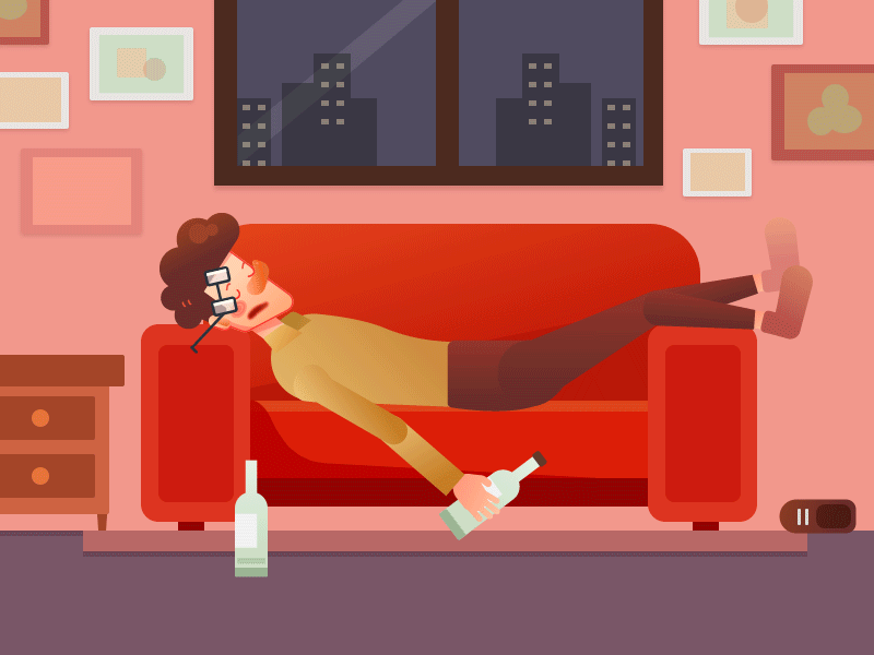 Holiday Hangover animation drunk hangover happy holidays holiday jindesign motion graphics ui ux