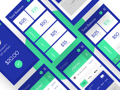 Bill Split App adobe xd bill share bill split finance app group bill mobile app mobile app design ui ux design user experience user interface design