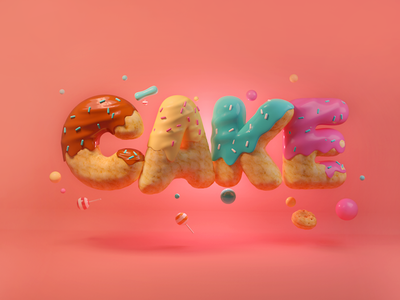 Food word c4d ui 设计