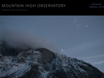Observatory Website Design art black blue creative design mountain nature outdoors sketch sky ui ux web webdesign webdesigner website website concept