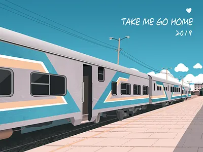 Take me go home home illustration photoshop train