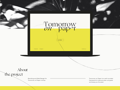 Tomorrow on paper branding design landing logo typogaphy ui ux web website