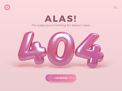 Daily UI - 008 404 Page 3d 3d graphic 404 error 404 error page 404 page dailyui design pink ui