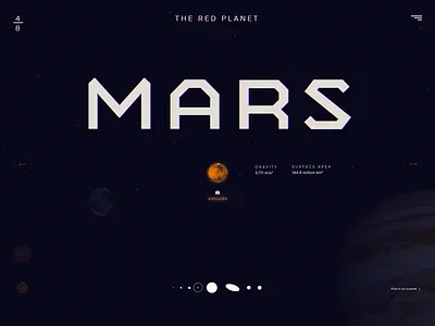 Solar System Website art direction design landing page planets solar system space typography ui universe web website