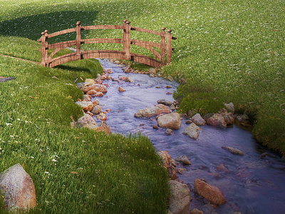 The Stream 3d 3d illustration 3d visual agency kilo architectural architectural design architecture bridge cgi design garden garden bridge illustration marketing visual visualisation visualization