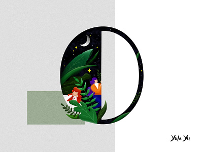 Midnight Garden 🌙 🌙🌙 character design garden glass graphic illustration midnight moon plants star