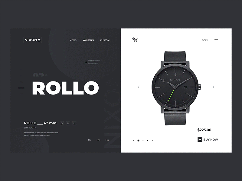 Watches — e-commerce website clean e commerce minimal motion slider store ui ux watch web design