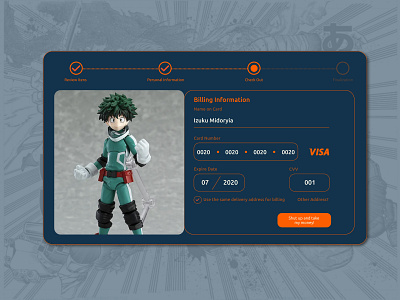 Daily UI challenge #002 — Credit Card Checkout credit card form credit card payment dailui daily art daily002 manga