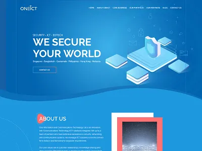 Oneict Homepage clean color concept creative design digital flat graphic illustration type ui ux web webdesign website