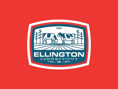 Ellington Badge 3 badge badge design badge logo connecticut cow design farm logo graphic design illustration logo logo design vector